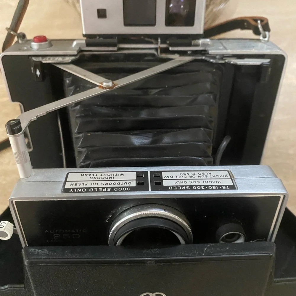 Polaroid Vintage Land Camera Black and Silver Film Photography